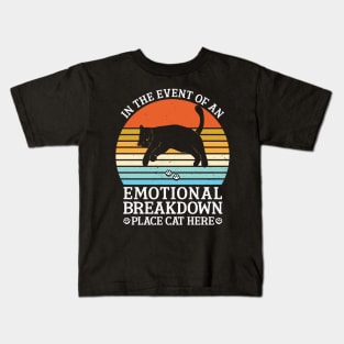 In The Event Of An Emotional Breakdown Place Cat Here Paws Kids T-Shirt